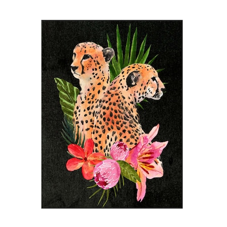 Annie Warren 'Cheetah Bouquet I' Canvas Art, 18x24